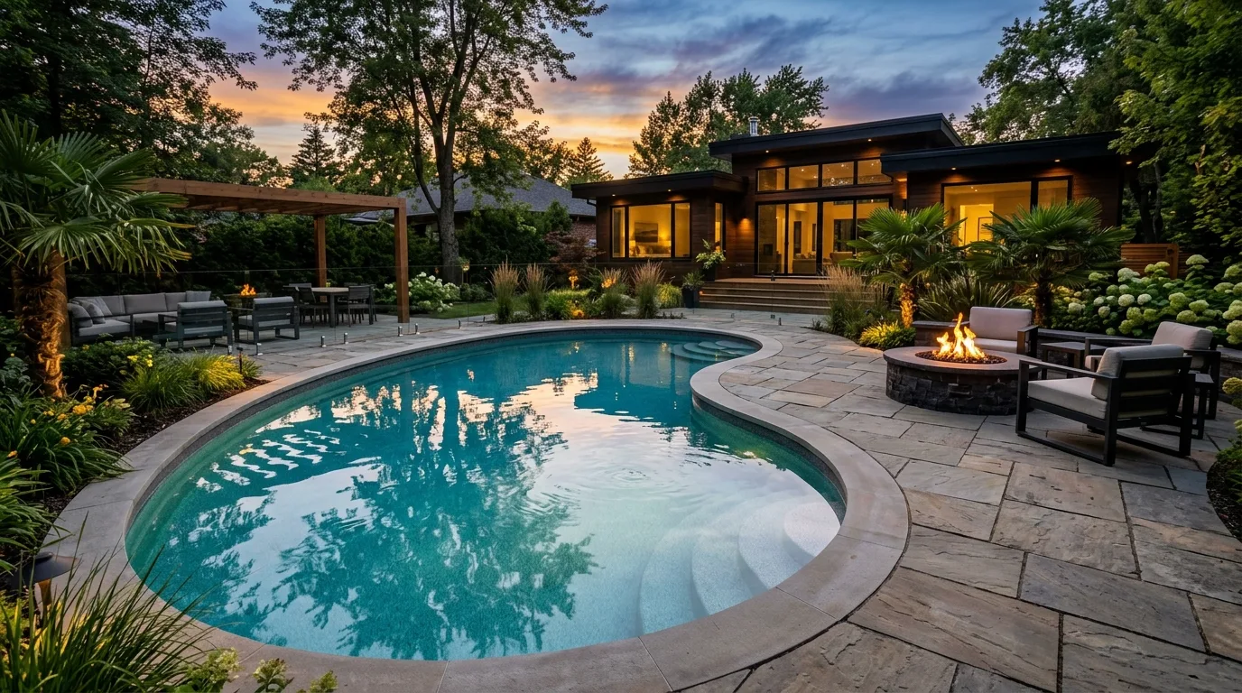 Curved Fiberglass Pool